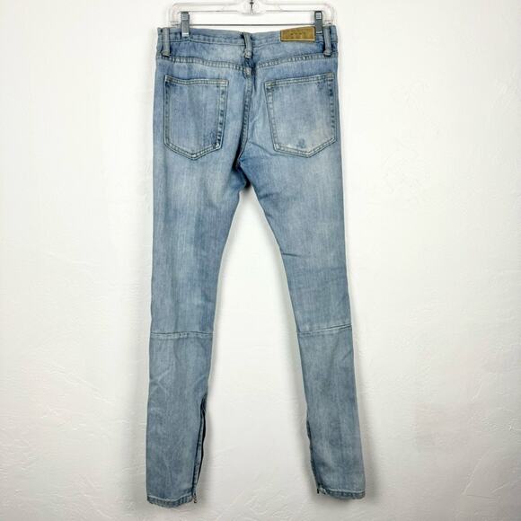 MNML Men's M74 Denim Patchwork Distressed Jeans Size 30 Streetwear Funky Cool - Picture 14 of 16